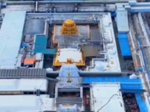 A screenshot of the aerial video of the Tirupati Sri Venkateswara Temple. (Screengrab)