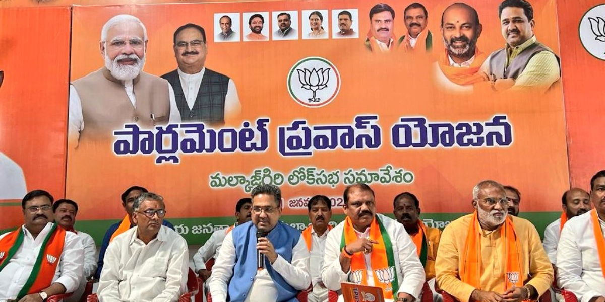 BJP Telangana in-charge Sunil Bansal at a two-day meeting at the state party office in Nampally.