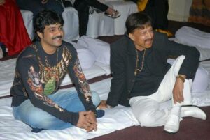 Actor and son-in-law Aniruddha Jatkar with Sahasasimha late Dr. Vishnuvardhan. (Supplied) 