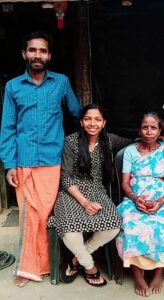 Minnu Mani with her father and grand mother
