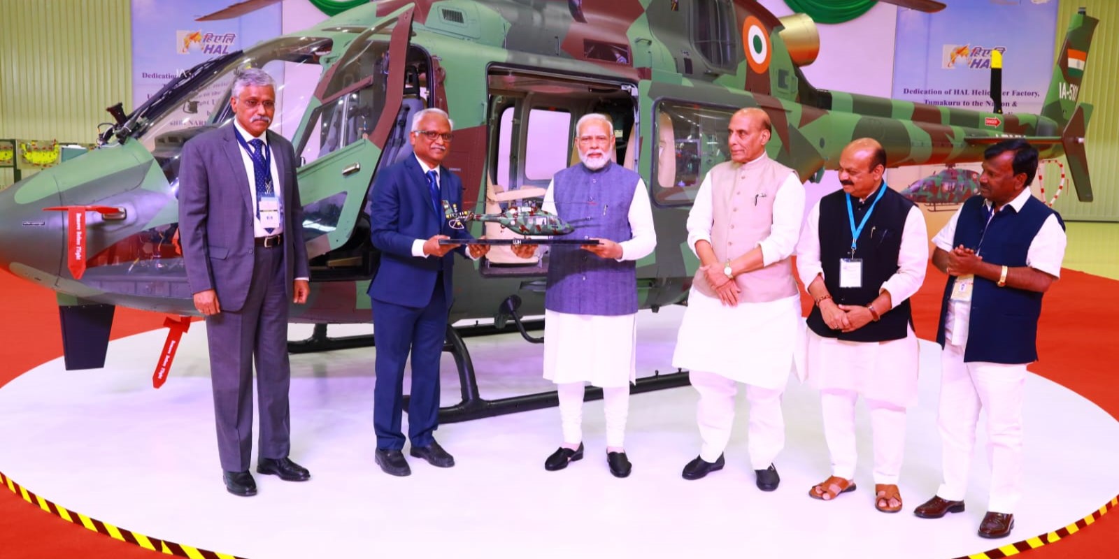 Prime Minister Narendra Modi inaugurates Hindustan Aeronautics Limited's new manufacturing facility in Karnataka on Monday, 6 February, 2023. (Supplied)