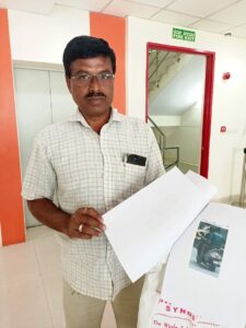 Rajendra, another vehicle user with his complaint at the TMC