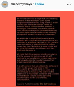 Screenshot of instagram post of the students' group. (Supplied)