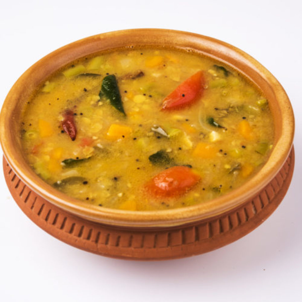 Sambar is a lentil-based dish, cooked with pigeon pea, tamarind, spices and an assortment of vegetables. (Creative Commons)