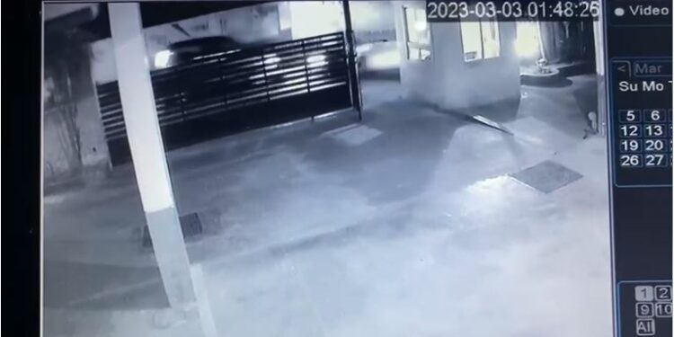 CCTV footage where Kirthan's car is being tried to be waylaid by the scooter