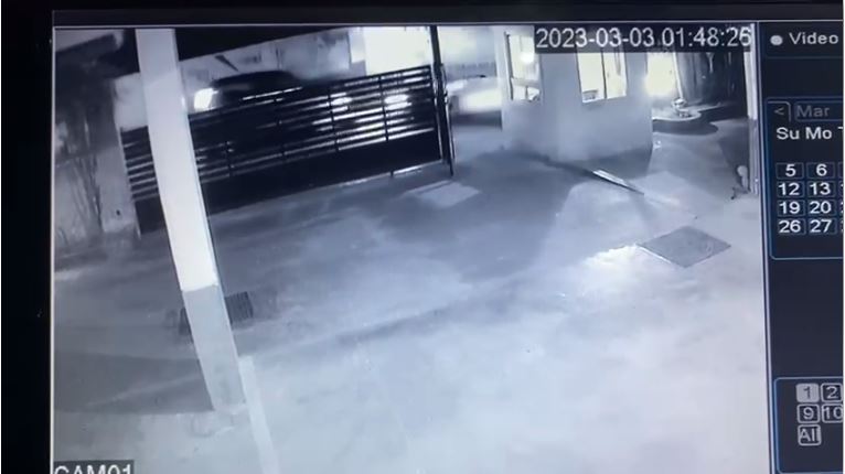 CCTV footage where Kirthan's car is being tried to be waylaid by the scooter