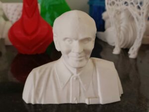 Bust of GD Naidu, Edison of India, made with a 3D printer, at Coimbatore science museum 