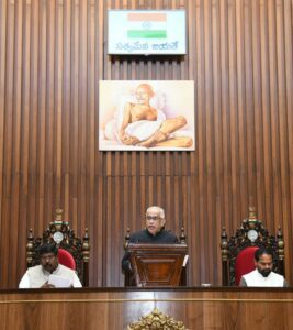 Governor Abdul Nazeer addressing a joint sitting of both Houses on Tuesday, 14 March