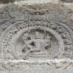 Makara thorana miniature sculpture, Vishnu on Ananta