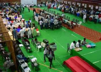 Counting of votes at Visakhapatnam. (Supplied)