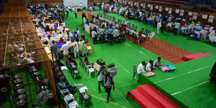 Counting of votes at Visakhapatnam. (Supplied)