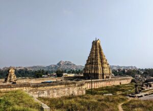 From Hemakuta hill, a view of the Virupaksha temple in Hampi, the capital of the Vijayanagara empire 