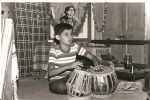 Raju Ananthaswamy playing the tabla
