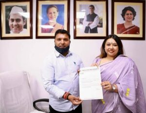 IYC President Srinivas BV and Dr Angkita Dutta Assam Youth Congress President
