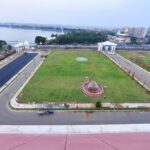 Lawns of the new Telangana Secretariat