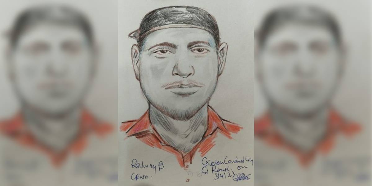 The police prepared the sketch of the suspect based on the description provided by a passenger. (Supplied)