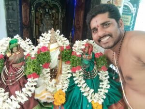 ST priest Banavath Veerababu at a temple built by SSF and TTD at Thekellapadu village of NTR district