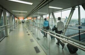 Passengers at the Hyderabad International Airport