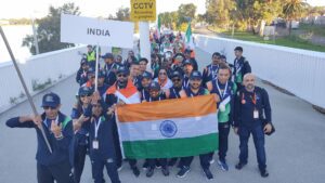 Team India at the Parade of Nations and Opening ceremony of World Transplant Games 2023 at Perth, Australia