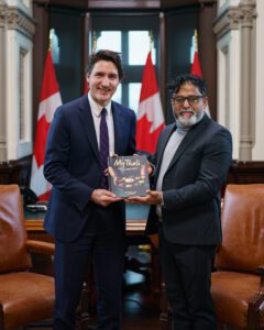 Joe Thottungal meets Canadian PM Justin Trudeau. (Supplied)