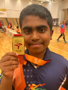 Varun with his gold medal won at World Transplant Games held in Australia