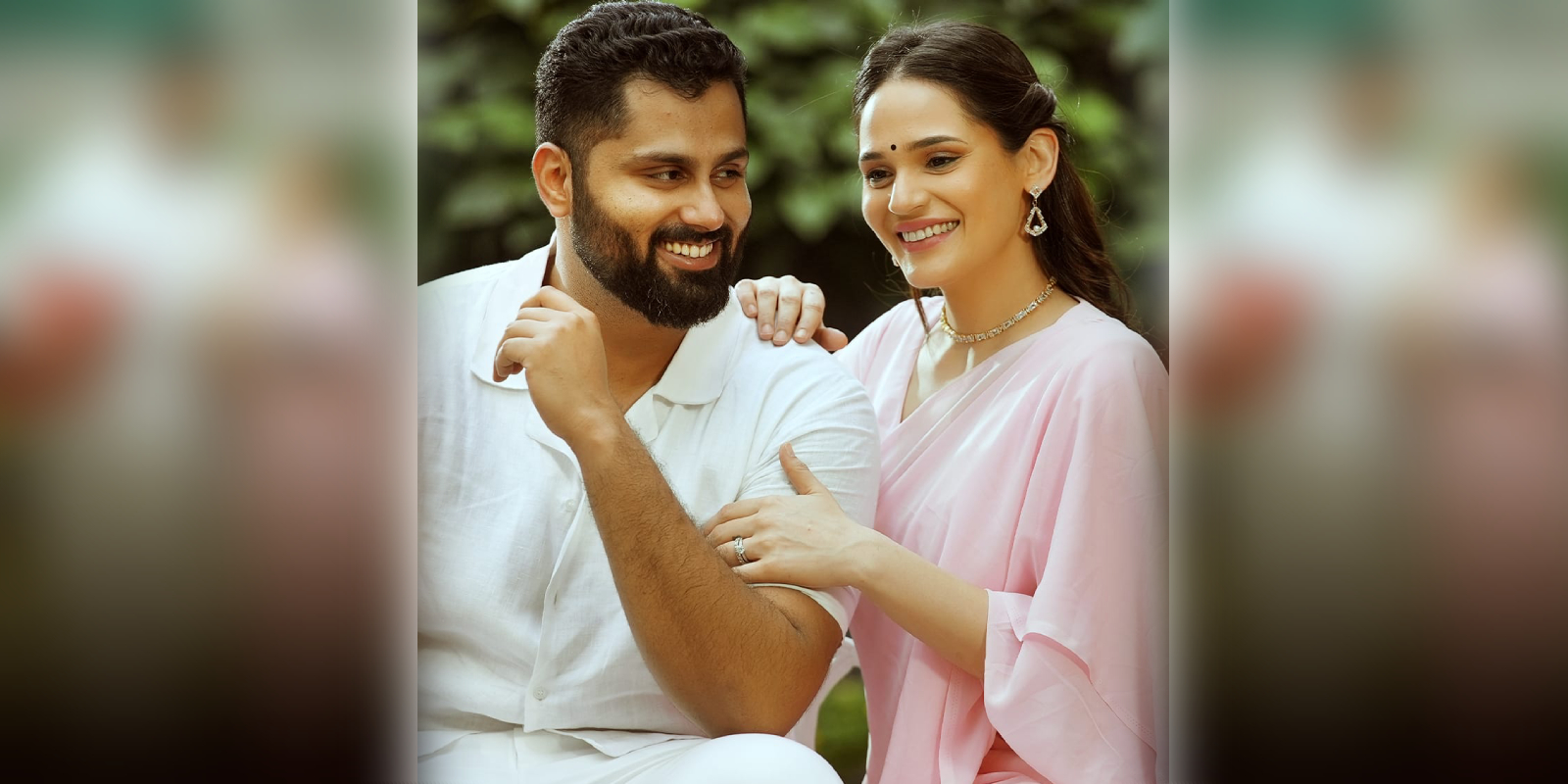 Abhishek Ambareesh and his fiancée Aviva Bidapa recreated iconic moments from popular hit Kannada songs featuring 'Rebel Star' Ambareesh. (Supplied)