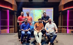Achyuth Vinayak during the mixing works of movie