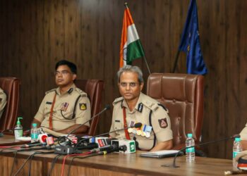 B Dayananda talks to reporters after taking over as the Bengaluru City police commissioner on Wednesday, 31 May, 2023.