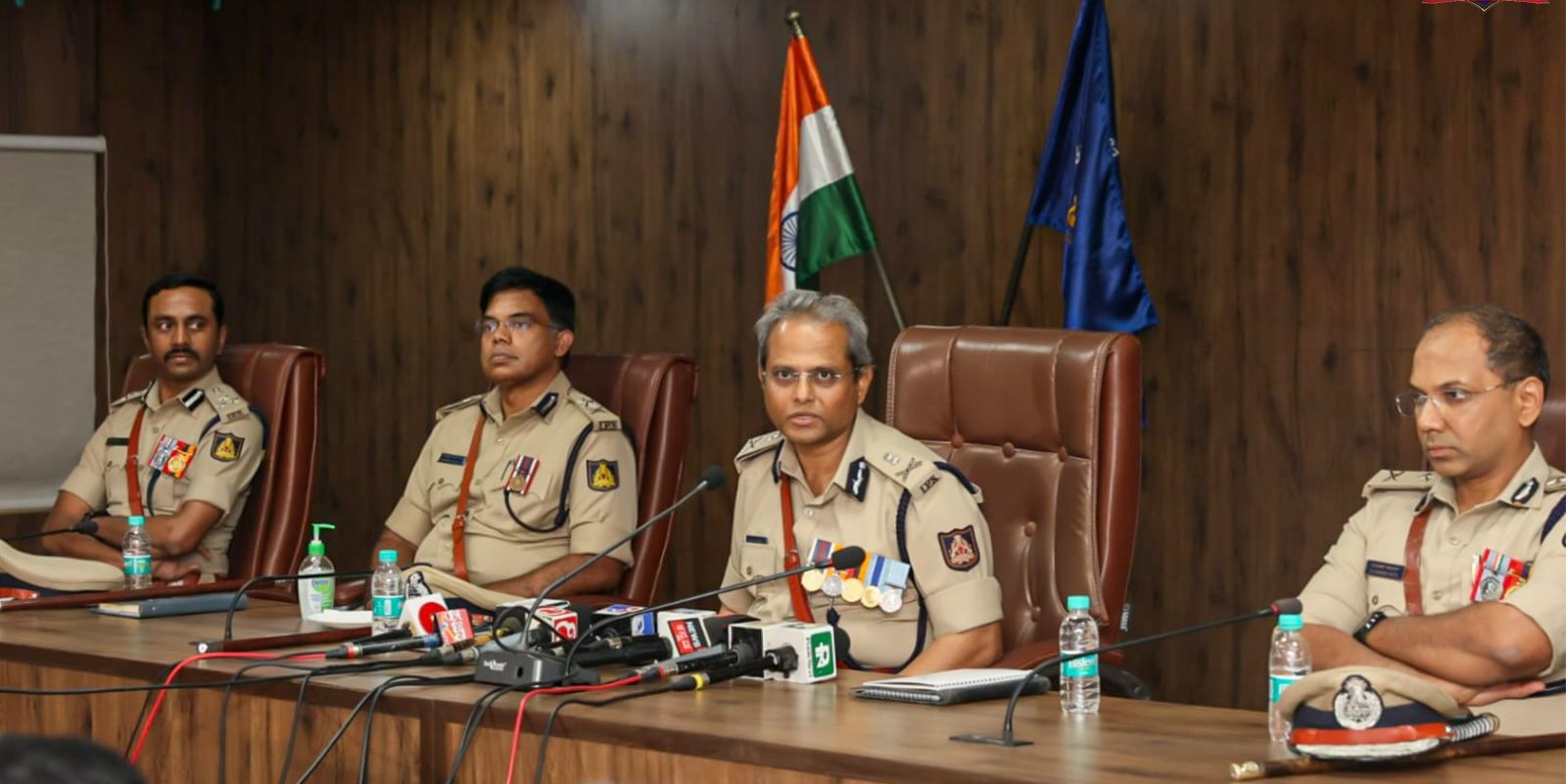 B Dayananda talks to reporters after taking over as the Bengaluru City police commissioner on Wednesday, 31 May, 2023.