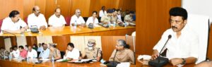 Chief Minister MK Stalin held a urgent review meeting with the higher officials at Villupuram Government Medical College Hospital after the tragedy (supplied)