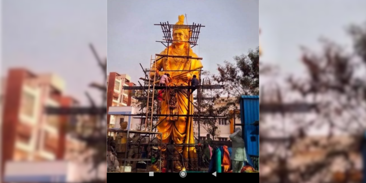 The statue is 54 feet tall and cost ₹2.3 crore to make. (Twitter)