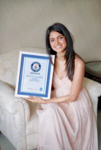 Drishika Chander holding a Guinness world record awarded to Manasanamaha
