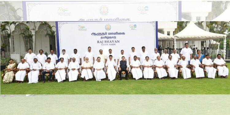 The new Tamil Nadu Cabinet after the swearing in ceremony at Raj Bhavan. (Supplied)