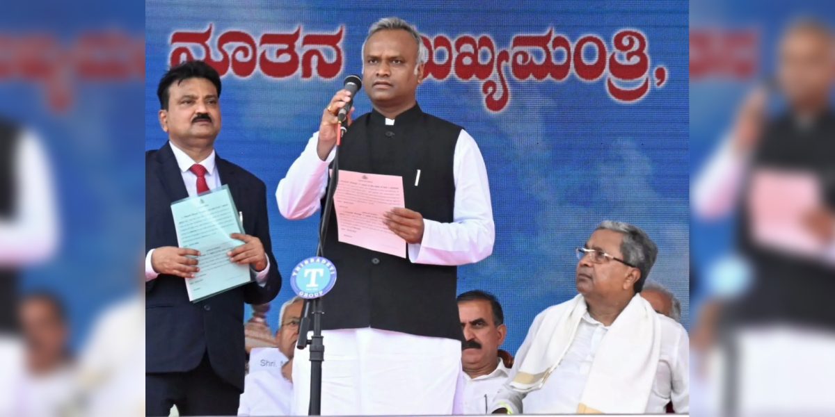 Priyank Kharge taking oath as minister in Siddaramaiah Cabinet in May, 2023. (File Photo)