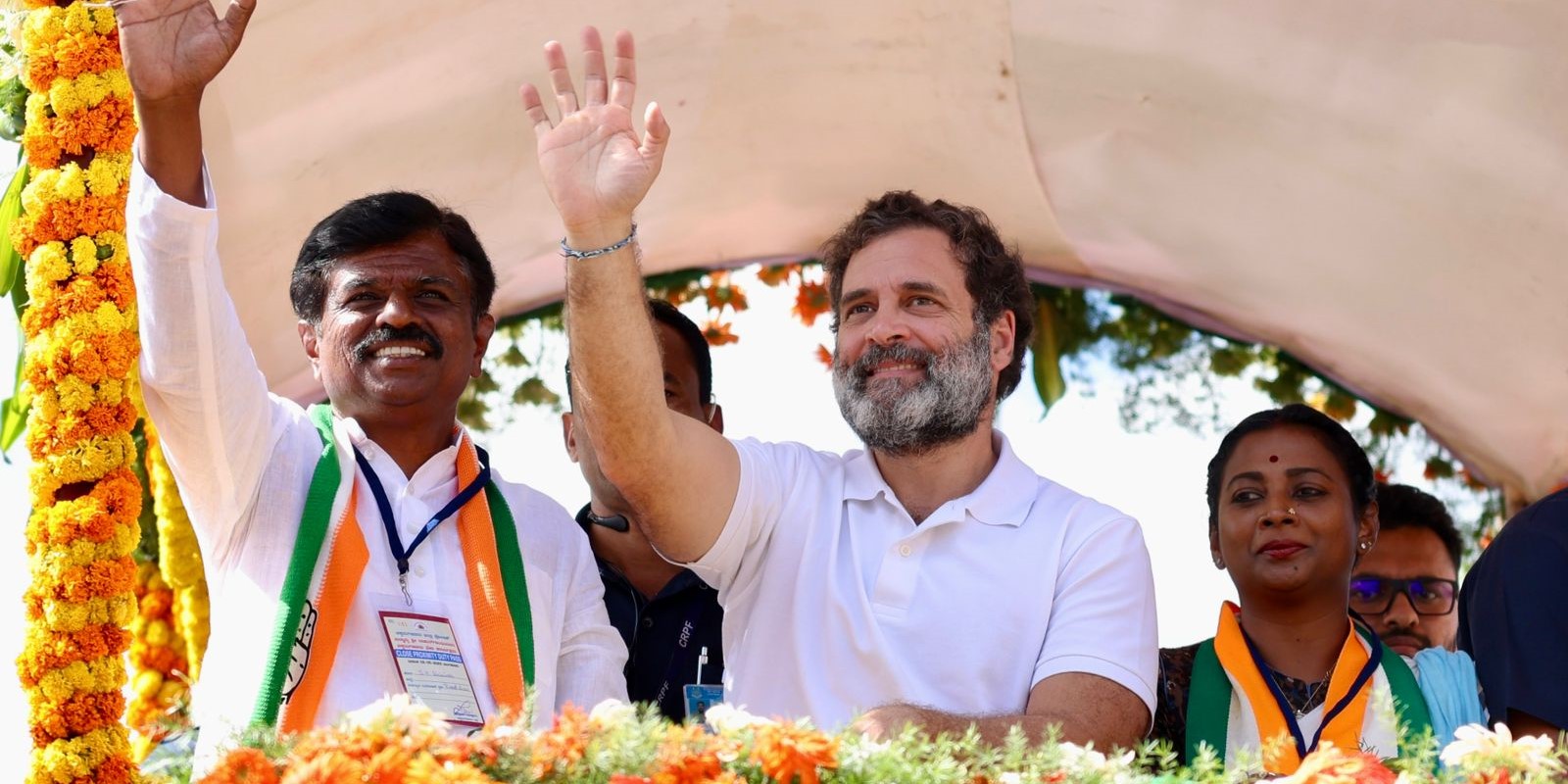 Rahul Gandhi during Congress election campaign in Karnataka. (Twitter)