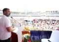 Congress party leader Rahul Gandhi addressing the gathering. (Supplied)