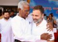 Congress leader Rahul Gandhi with CPI General Secreatry D Raja. (Supplied)