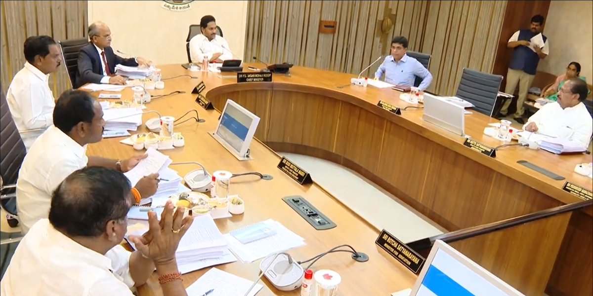 CM Jagan Mohan presided over the state Cabinet meeting on 7 June. (Twitter/Screengrab)