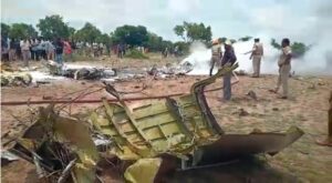 Crashed part of the plane at Chamrajnagar