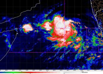 Cyclone Biparjoy in the Arabian Sea, as seen from the satellite. (India Meteorological Department)