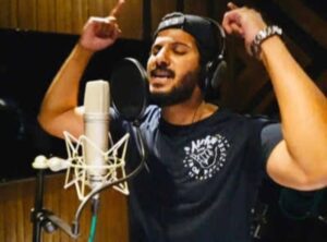 Dulquer Salmaan during a recording session