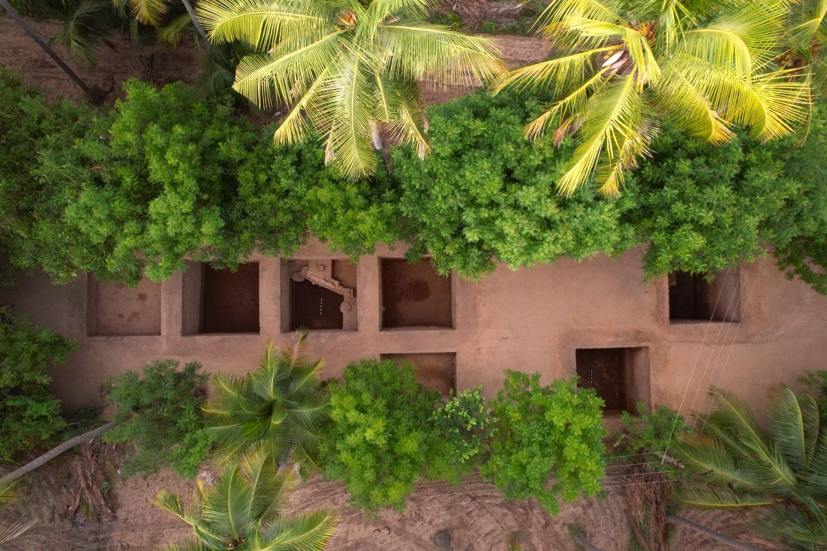 Aerial view of the Keeladi excavation site