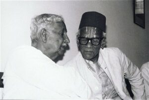 Masti (right) with Kuvempu at an event held in memory of BM Srikanthaiah