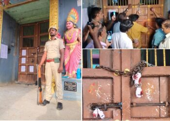 After several rounds of talks failed to allow the Dalit people, the revenue officials, on the order of the district collector Dr. C Palani sealed the Sri Dharmaraja Draupadi Amman temple (creative commons)