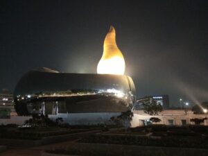 Night view of Telangana Martyr's memorial