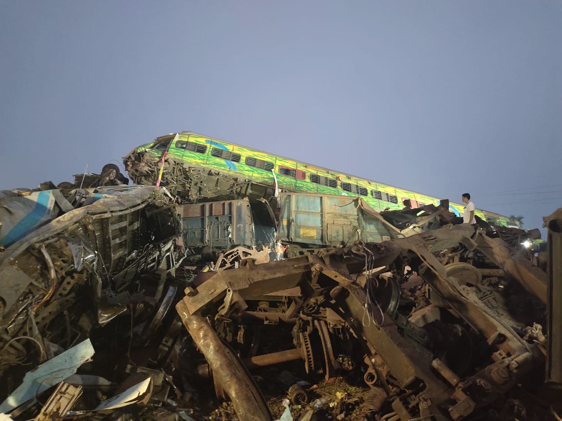 The train crash occurred near the Bahanaga Baazar station in the Balasore district, about 250 km south of Kolkata and 170 km north of Bhubaneswar. (Supplied)