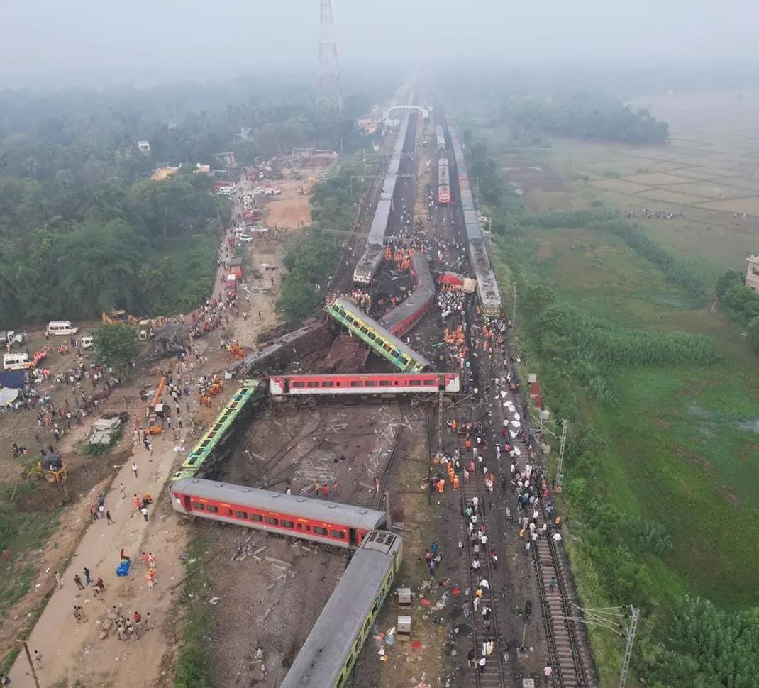 The tragic train accident in Balasore, Odisha, happened on 2 June and involved 3 trains. (Supplied)