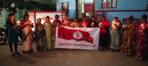Women's organisations take out a candle-light rally in support of the wrestlers. (Supplied)
