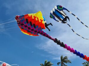 TNIKF is bringing together more than 200 kites from eight countries, including Indonesia, France, China, Thailand, and Malaysia. 