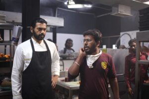 Director Mohan Govind on the sets of Pizza 3